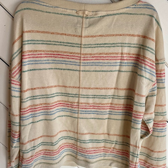 PRANA Women's Cozy Up Suncation Top M Hemp Multi Stripe Surf Beach Coverup Eco - Picture 3 of 10